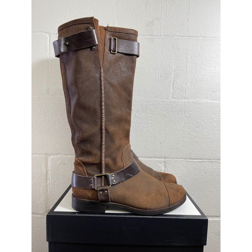 UGG Dree 1005690 Brown Suede Knee High Harness Boots Pull On Women's 11 US